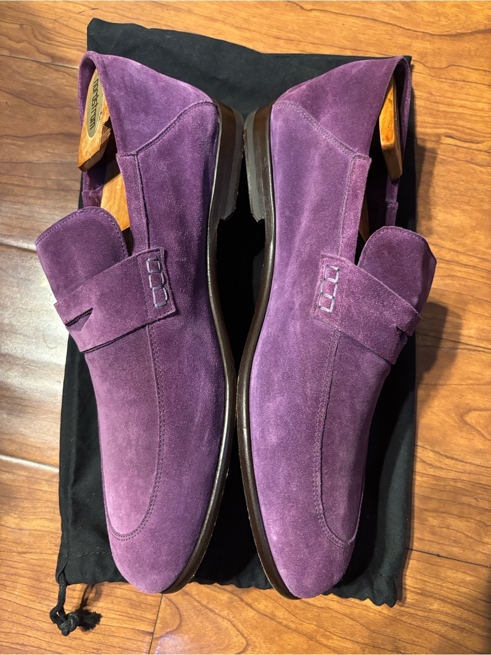 Harrys of London Purple Leather Suede Loafers - Picture 5 of 7
